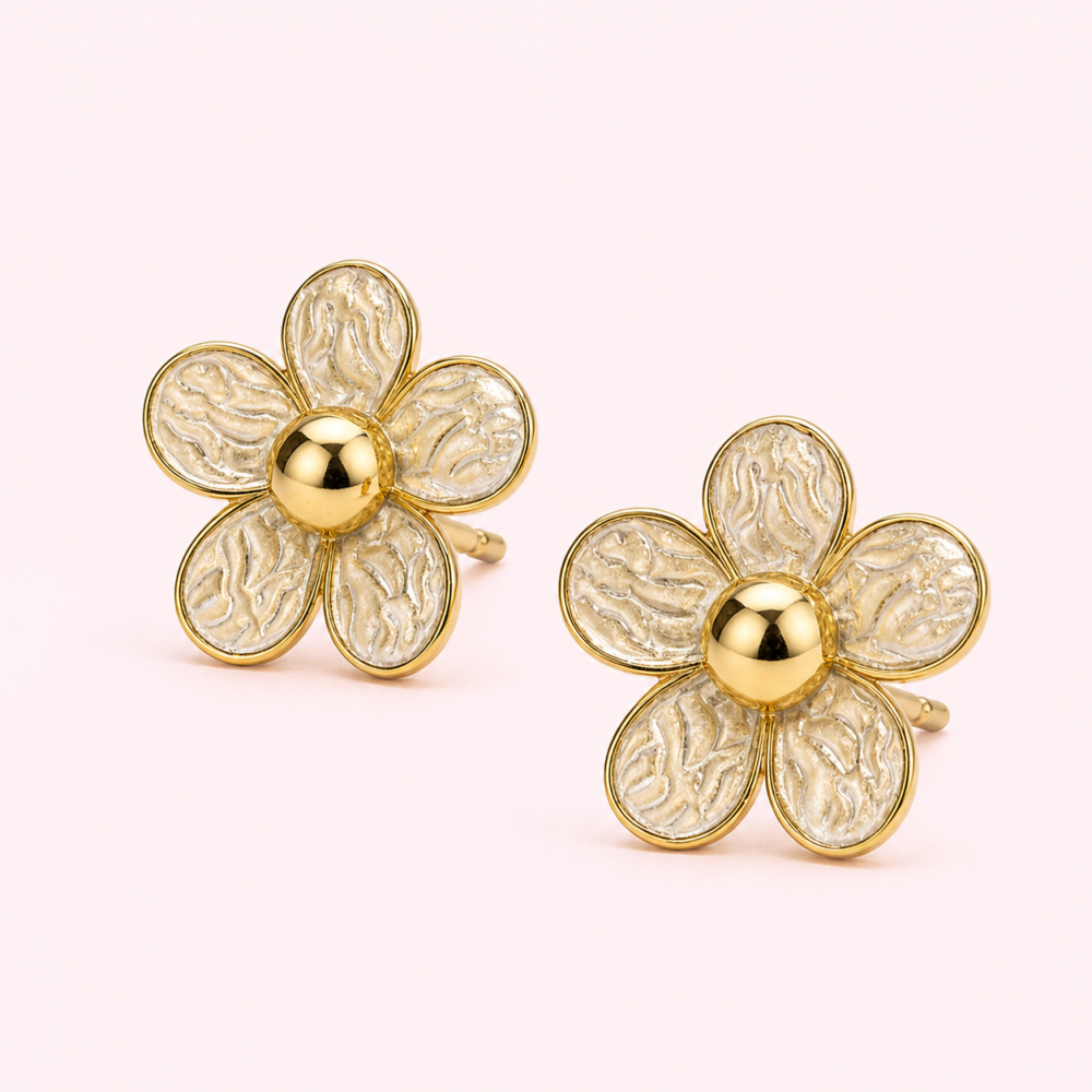 Boucles d oreilles fleur acier inoxydable femme | Gaou Bijoux
