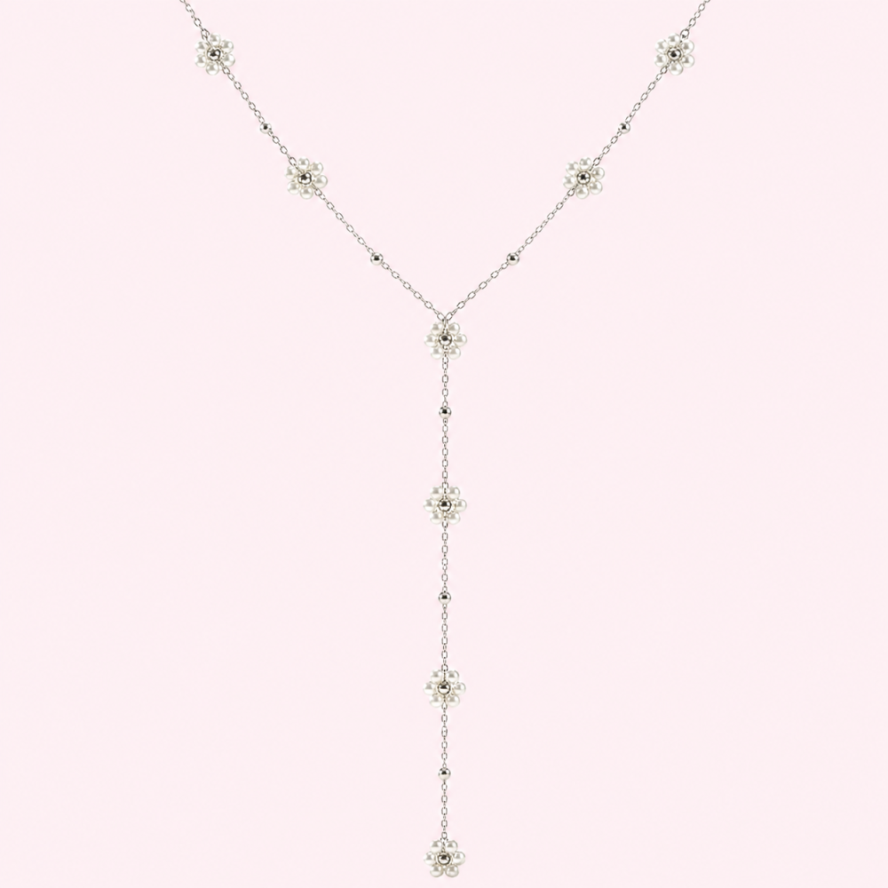 Collier Y marguerite acier inoxydable femme | Gaou Bijoux