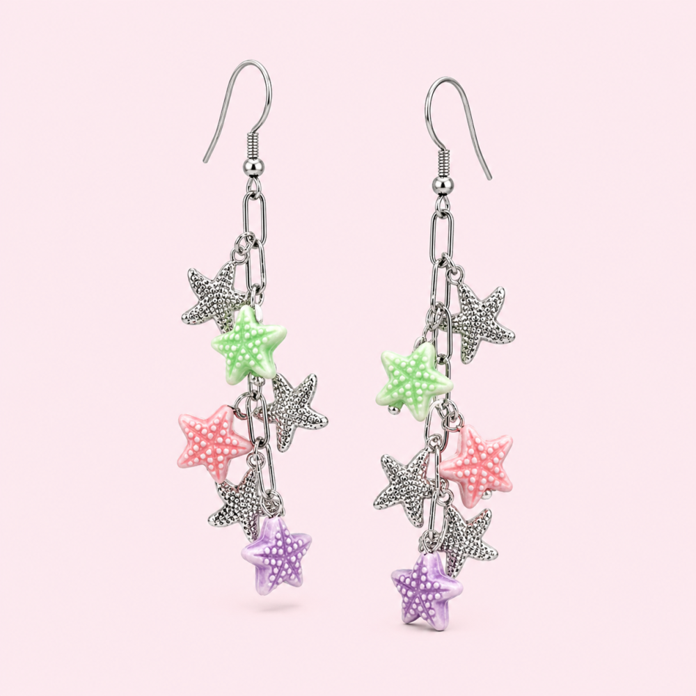 Boucles d oreilles etoile de mer acier inoxydable femme | Gaou Bijoux
