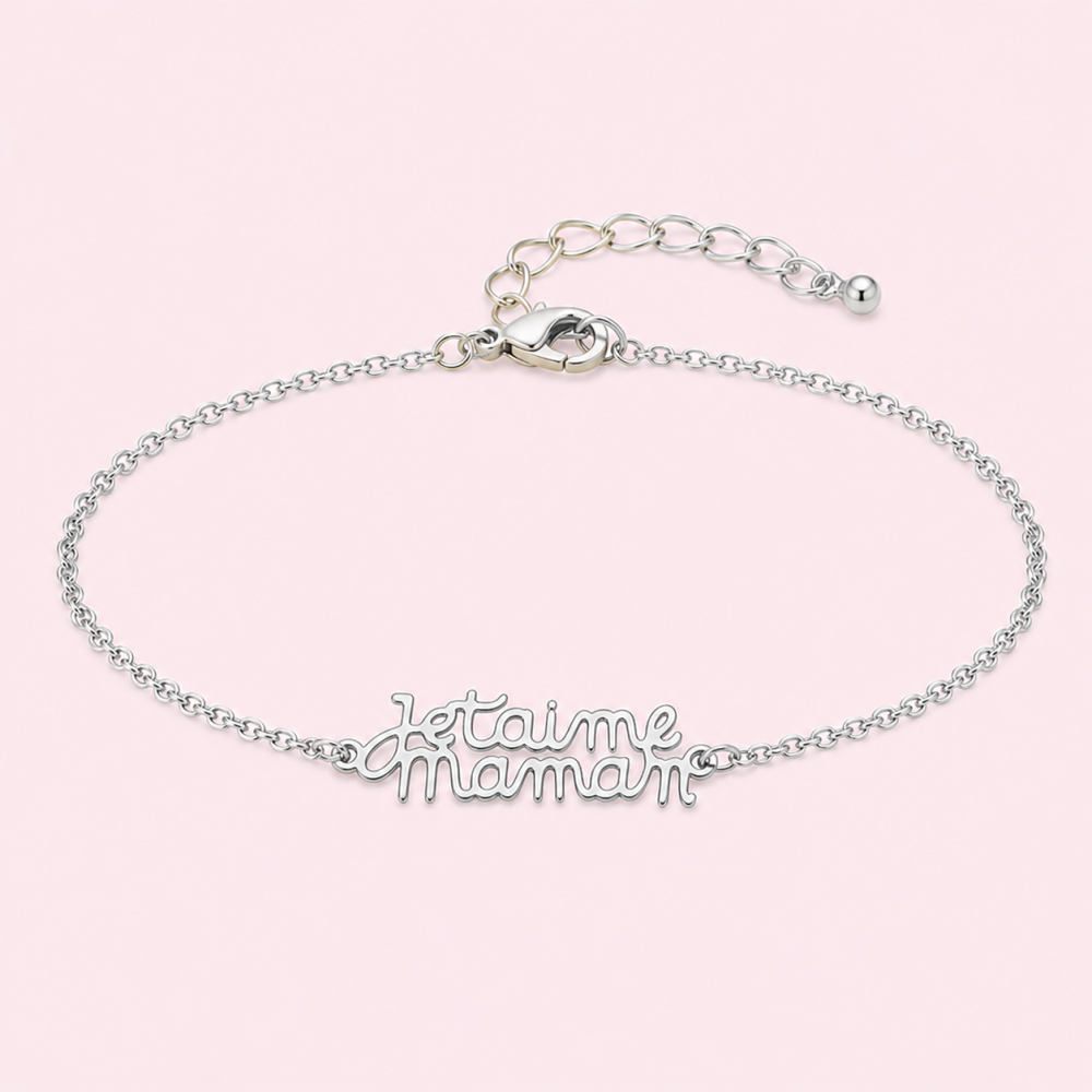 Bracelet je t aime maman acier inoxydable femme | Gaou Bijoux