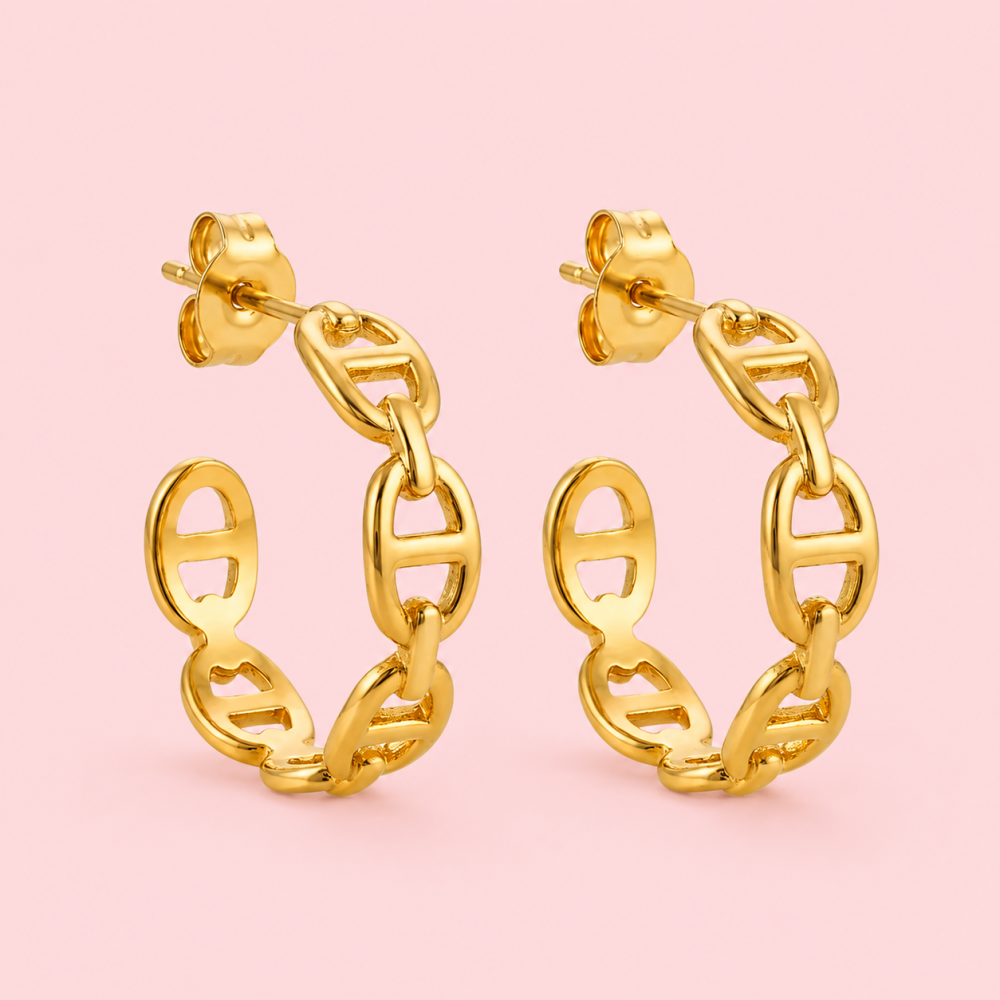 Boucles créoles maille marine acier inoxydable femme | Gaou Bijoux