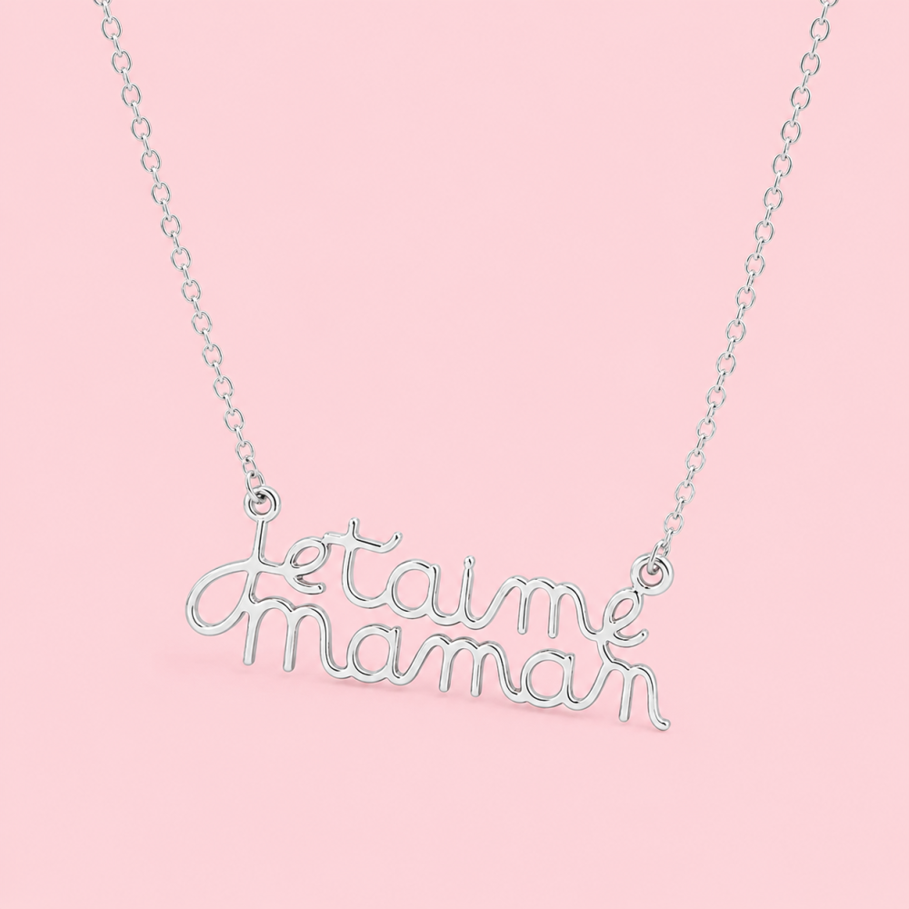 Collier je t’aime maman acier inoxydable femme | Gaou Bijoux