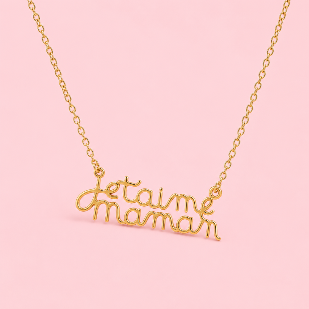 Collier je t’aime maman acier inoxydable femme | Gaou Bijoux