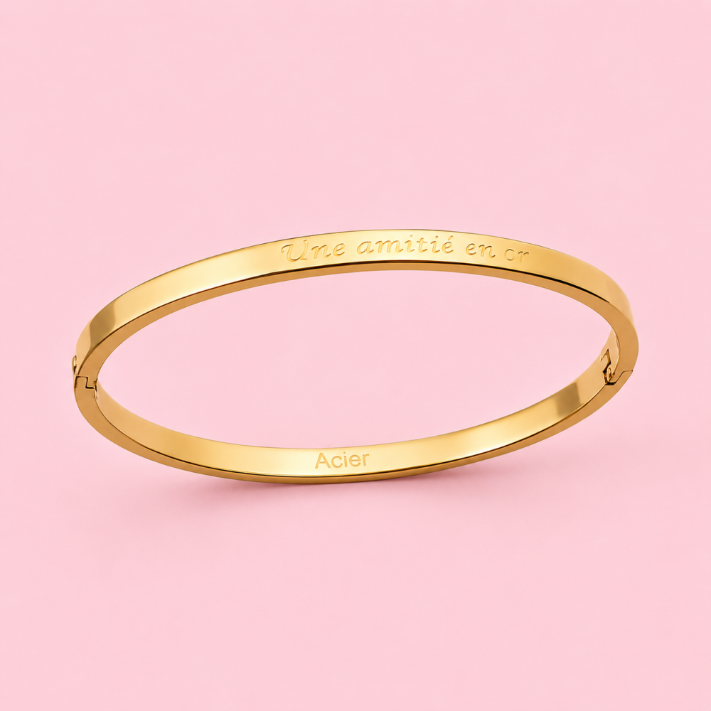 Bracelet jonc ma bonne etoile acier inoxydable femme | Gaou Bijoux