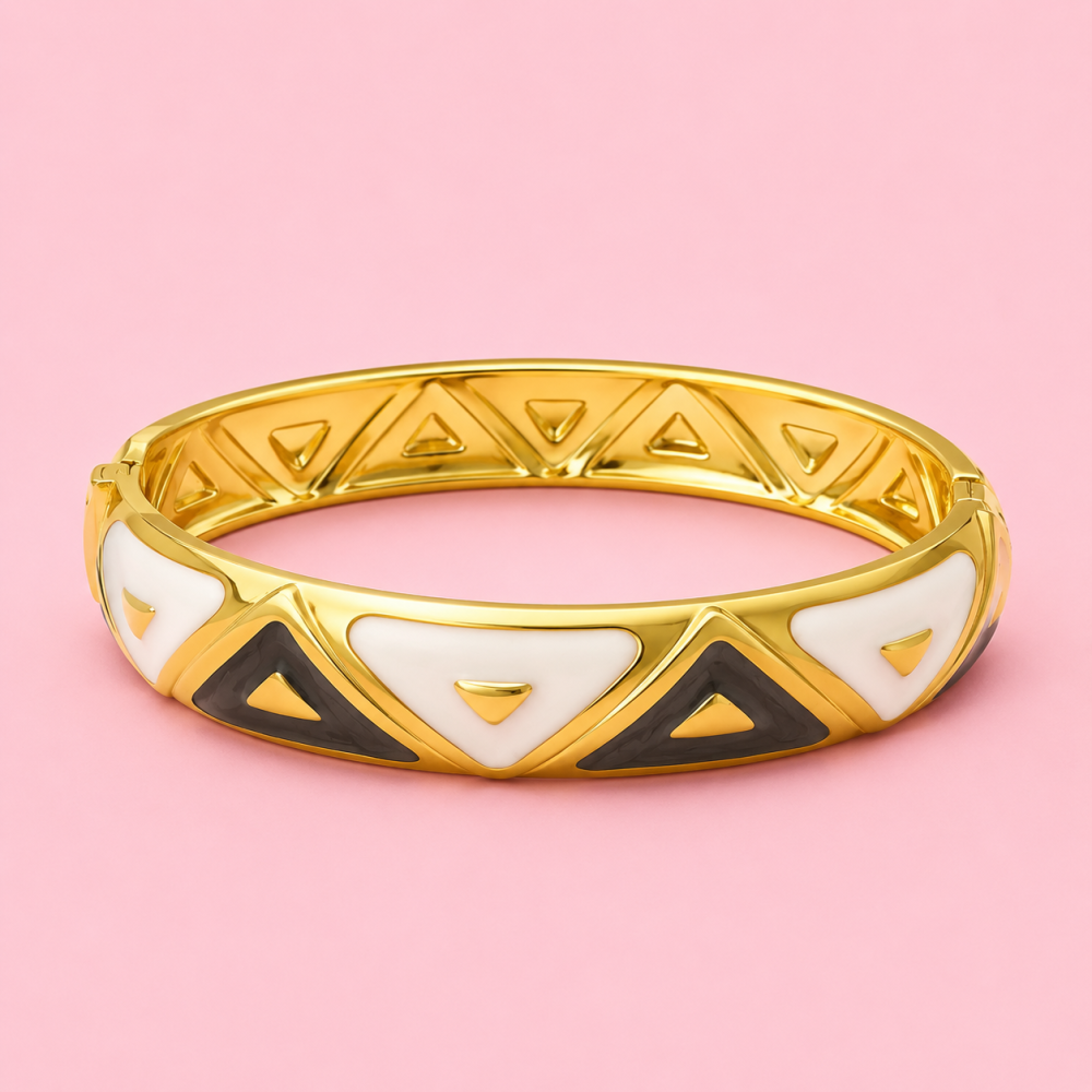 Jonc géométrique acier inoxydable multicolore | Gaou Bijoux