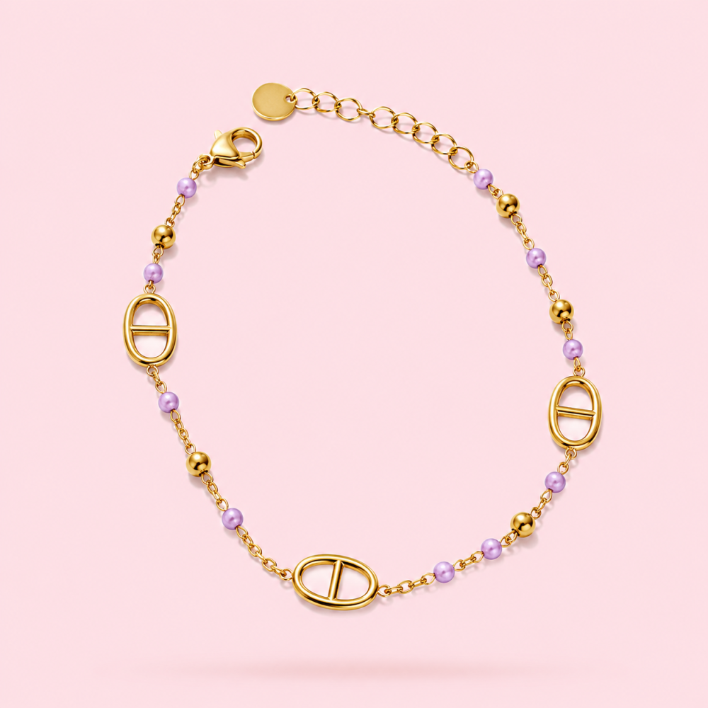 Bracelet maille marine boules colorées | Gaou Bijoux