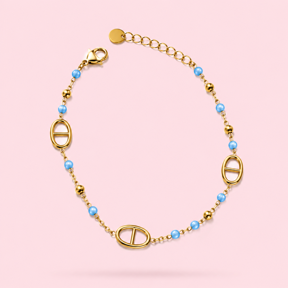 Parure maille marine boules colorées | Gaou Bijoux