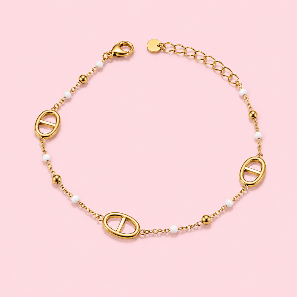 Parure maille marine boules colorées | Gaou Bijoux