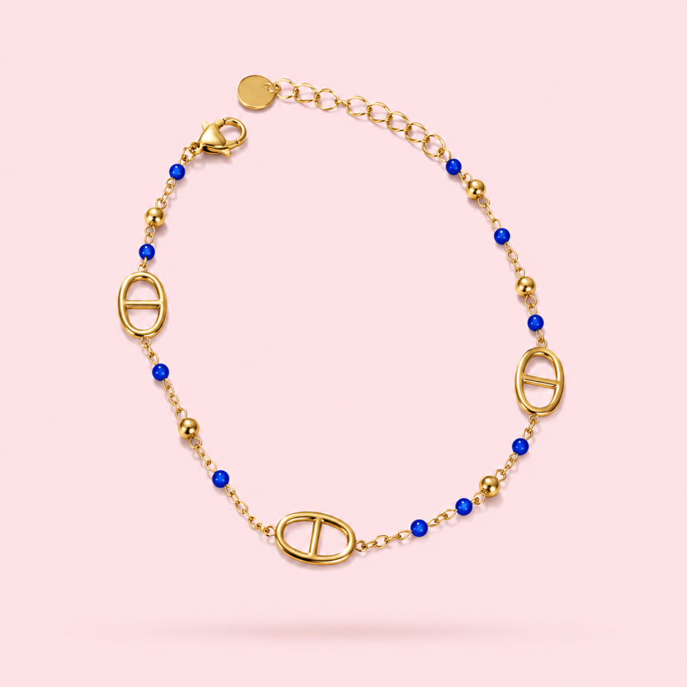 Parure maille marine boules colorées | Gaou Bijoux