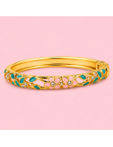Bracelet jonc thaïlandais émaillé floral multicolore  tendance bohème chic  | Gaou Bijoux