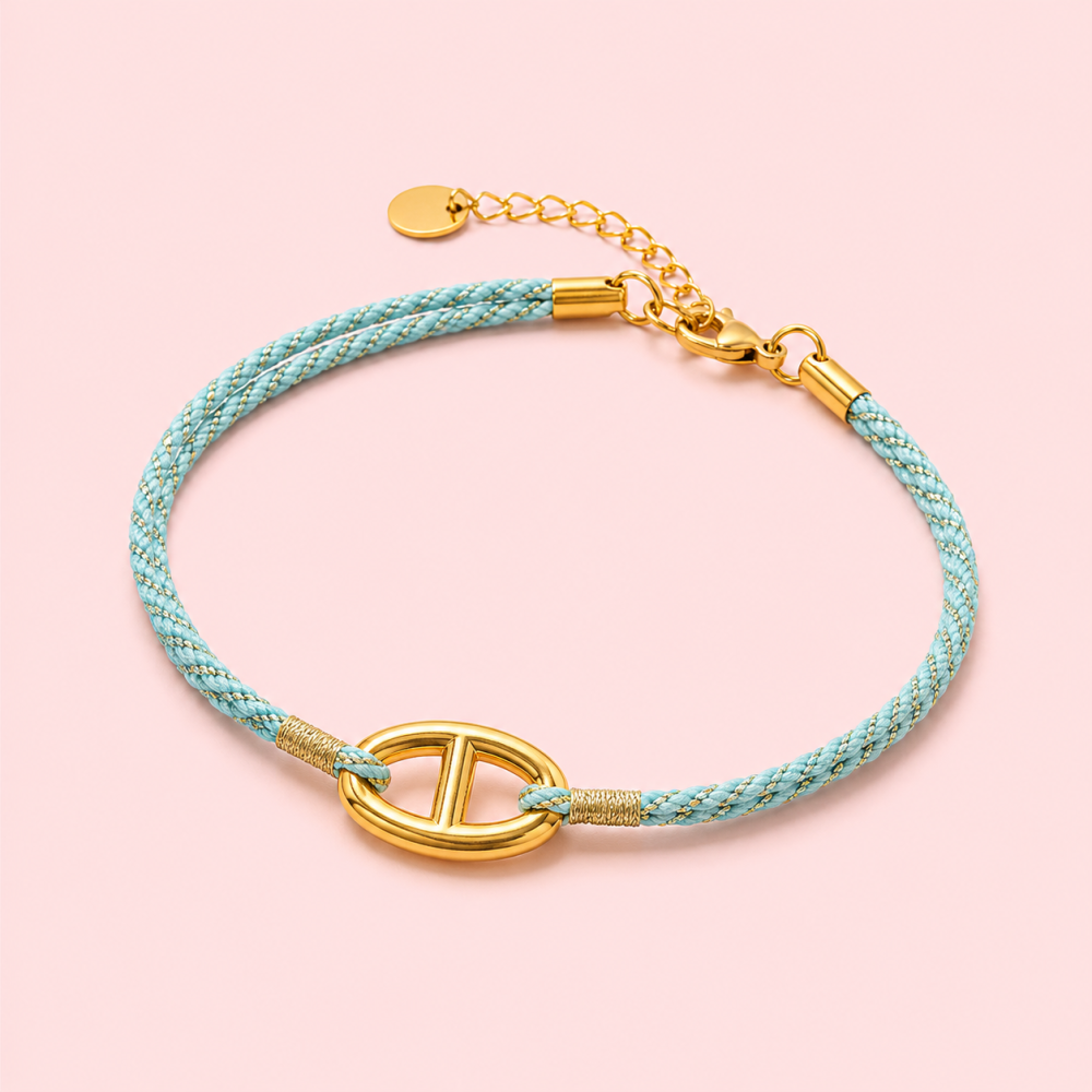 Bracelet cordon Maille Marine acier inoxydable | Gaou Bijoux
