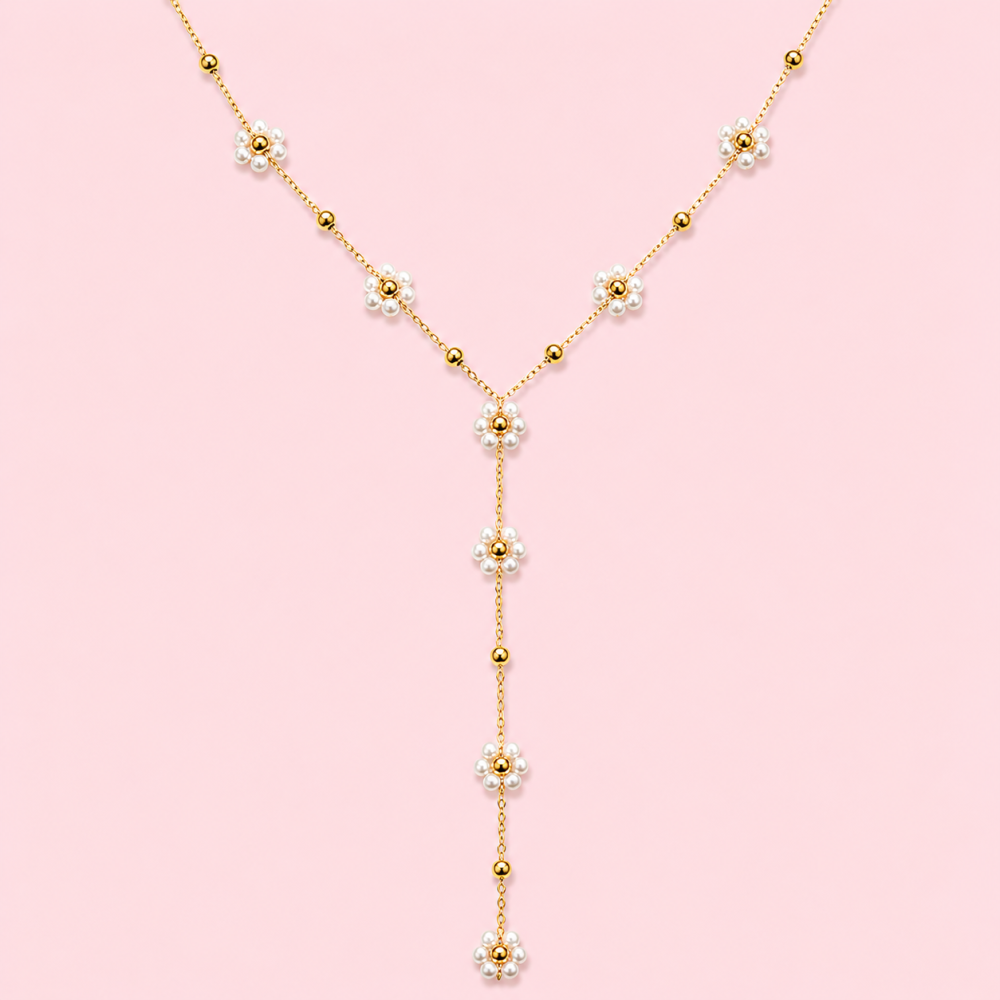 Collier Y marguerite acier inoxydable femme | Gaou Bijoux