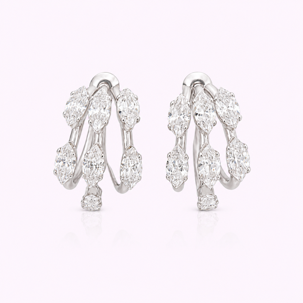Boucles d’oreilles créoles cristaux acier inoxydable doré