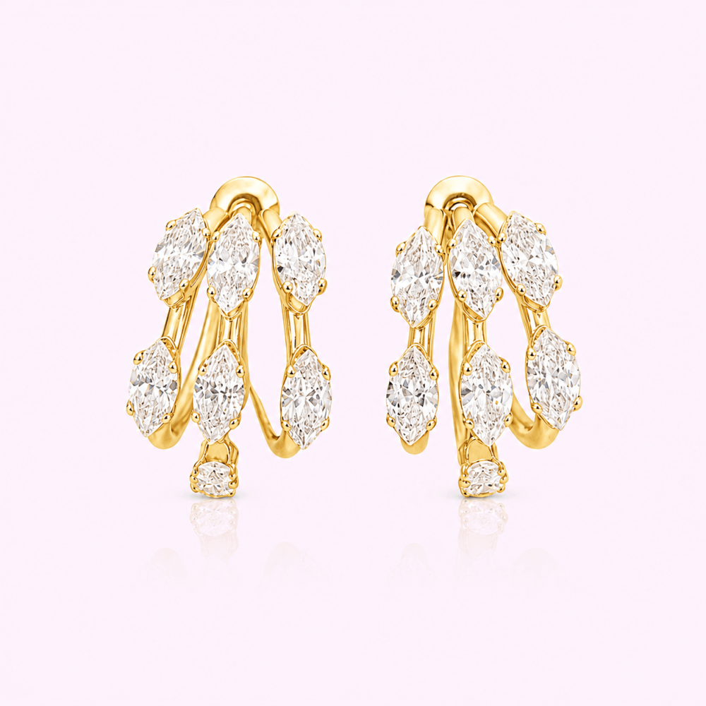 Boucles d’oreilles créoles cristaux acier inoxydable doré
