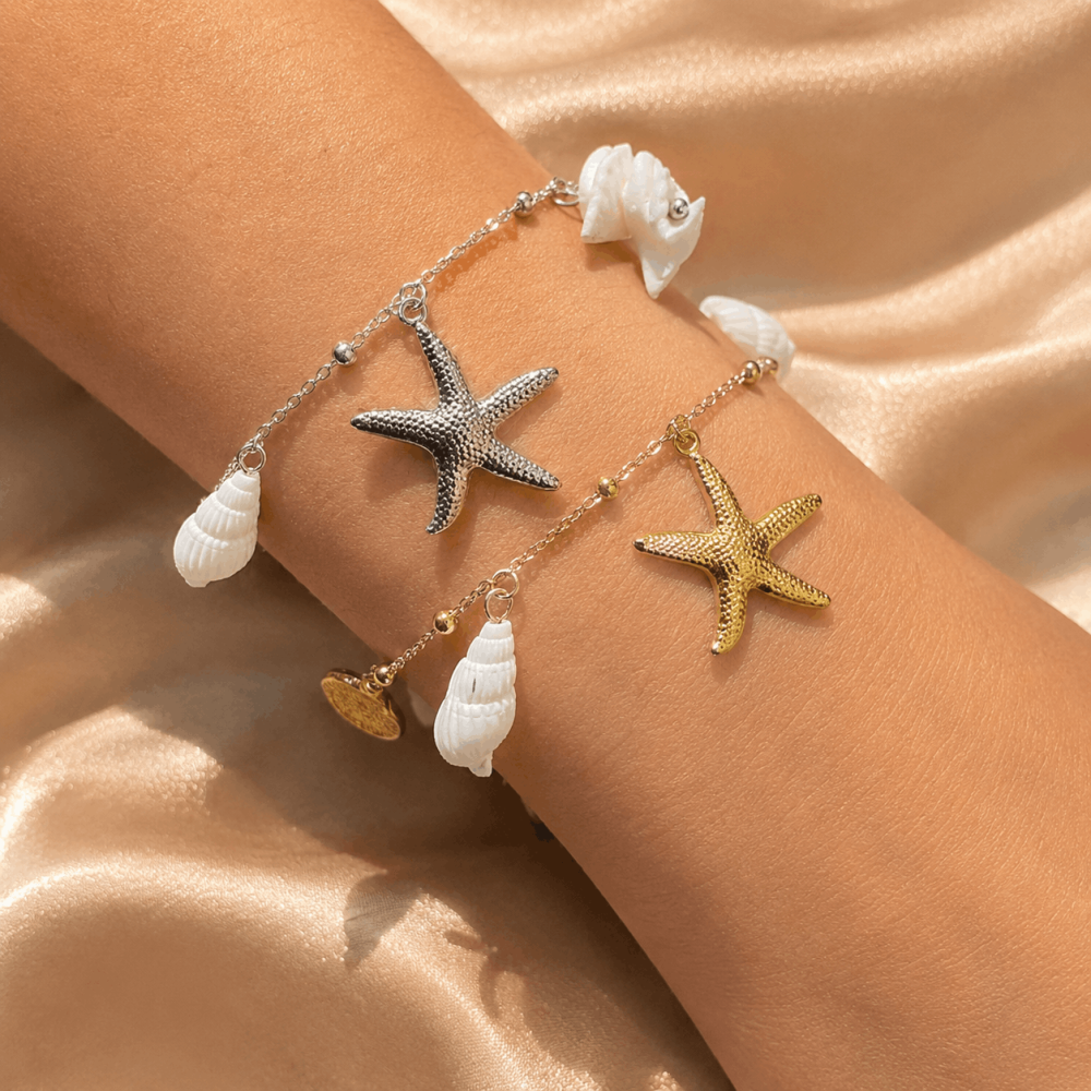 Bracelet coquillage étoile de mer acier inoxydable | Gaou Bijoux