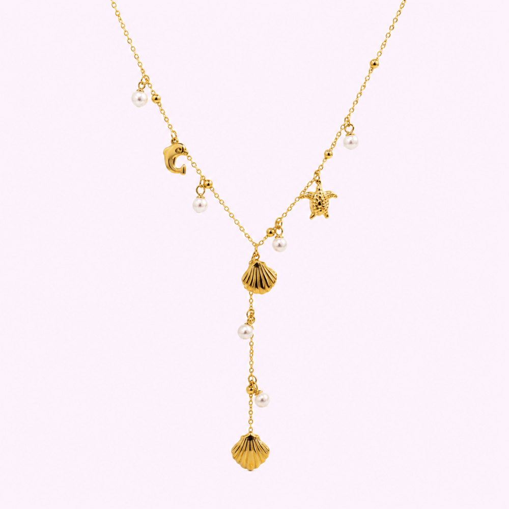 Collier Y coquillage étoile de mer acier inoxydable | Gaou Bijoux