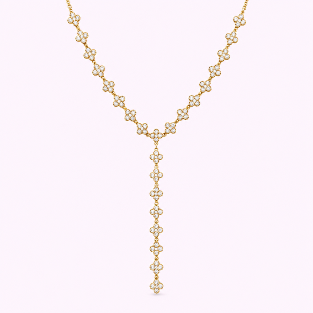 Collier Y Princesse acier inoxydable strass | Gaou Bijoux