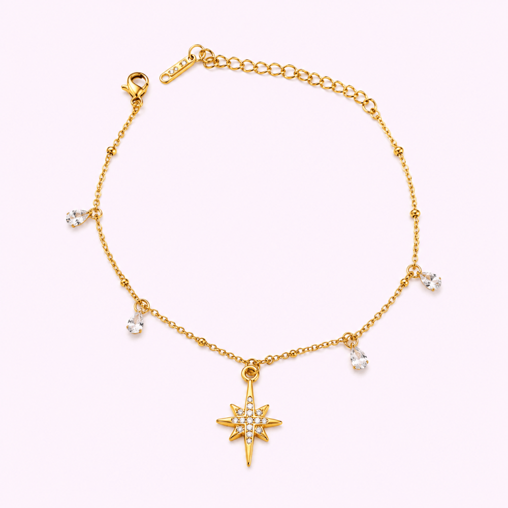 Bracelet étoile polaire strass acier inoxydable | Gaou Bijoux