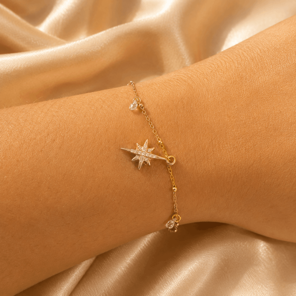 Bracelet étoile polaire strass acier inoxydable | Gaou Bijoux
