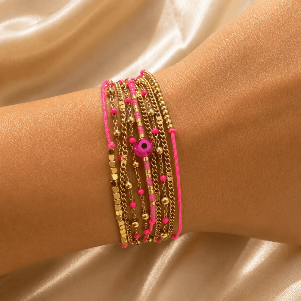 Bracelet multirang œil protecteur acier | Gaou Bijoux