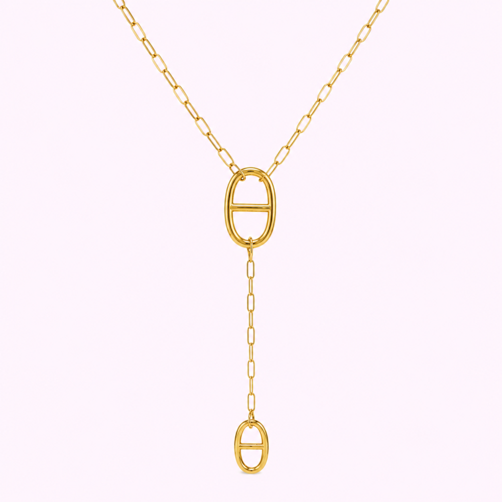 Collier Y Maille Marine doré – acier inoxydable | Gaou Bijoux