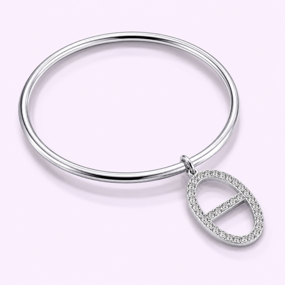Jonc Maille Marine Strass Élégance | Gaou Bijoux