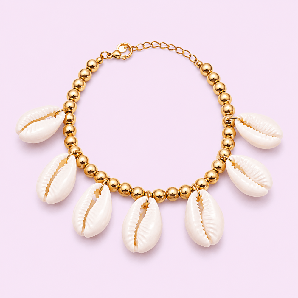 Parure coquillage cauri doré collier bracelet | Gaou Bijoux