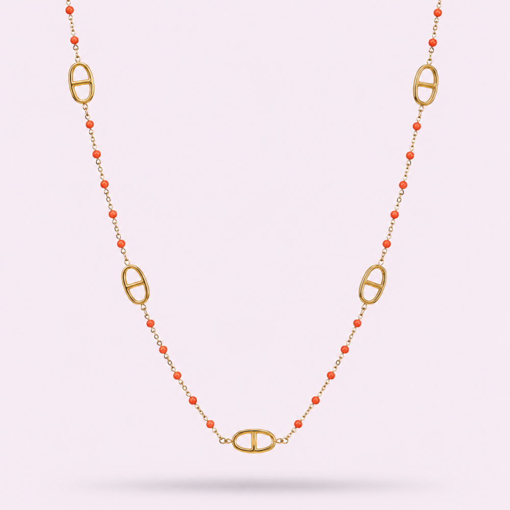 Collier Long Maille Marine & Perles – collier chic et raffiné | Gaou Bijoux