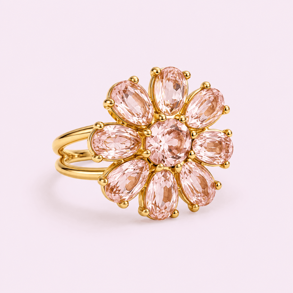 Bague anti-stress fleur acier inoxydable | Gaou Bijoux