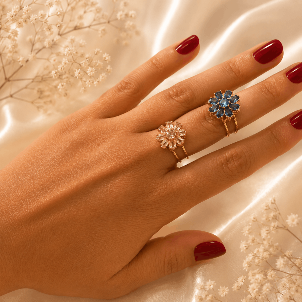 Bague anti-stress fleur acier inoxydable | Gaou Bijoux