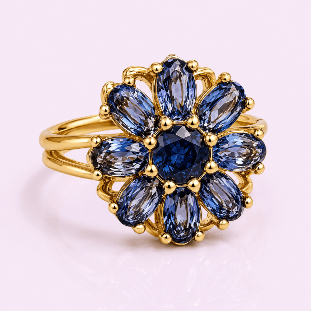 Bague Anti-Stress Fleur Acier Inoxydable