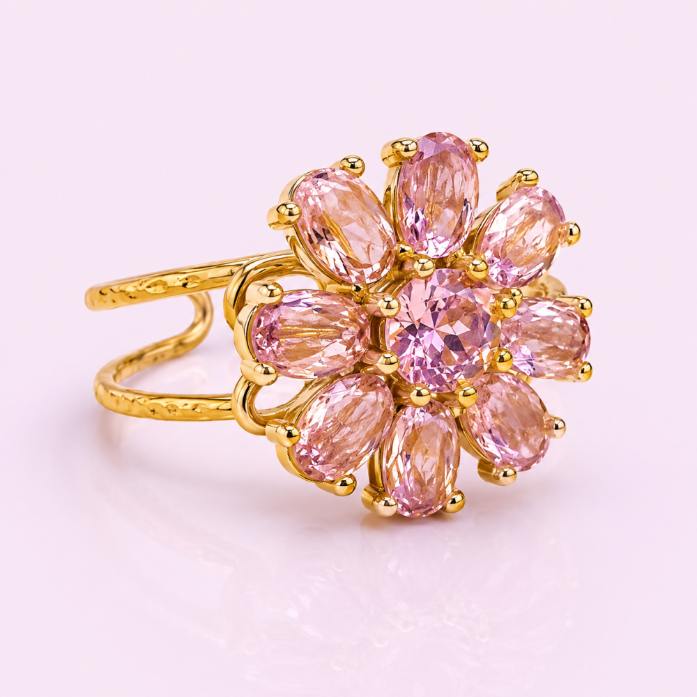 Bague anti-stress fleur acier inoxydable | Gaou Bijoux