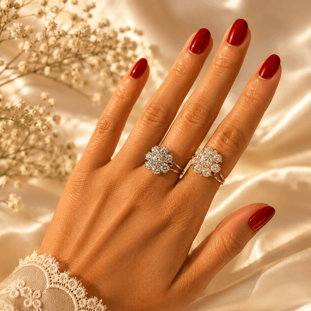 Bague anti-stress fleur cristal acier inoxydable | Gaou Bijoux