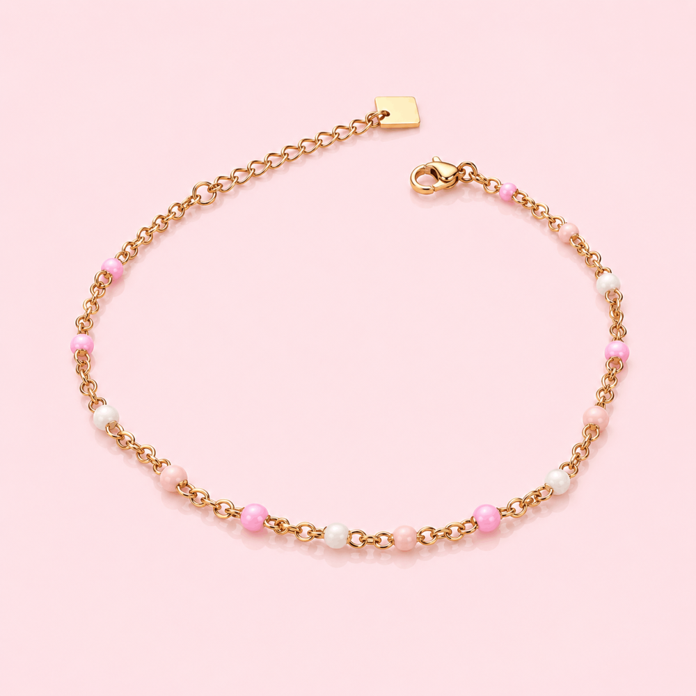 Bracelet Boules en acier inoxydable doré – Gaou Bijoux