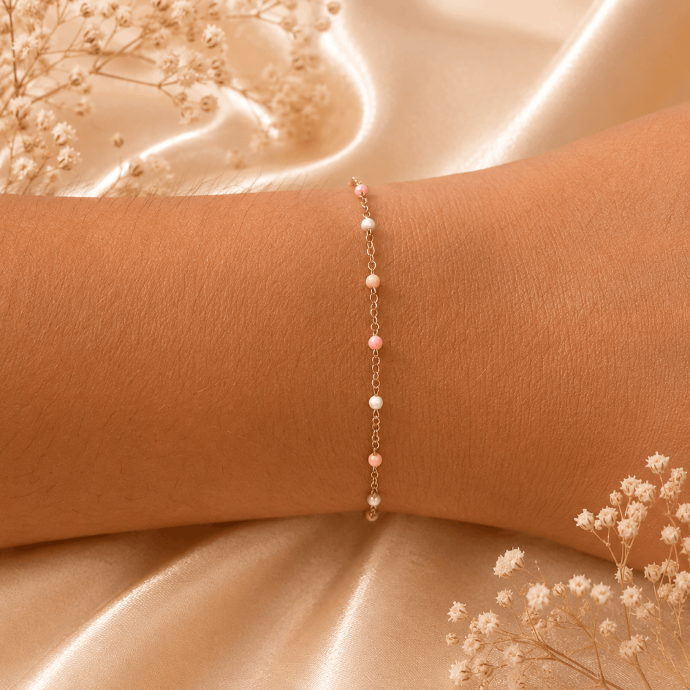 Bracelet Boules en acier inoxydable doré – Gaou Bijoux