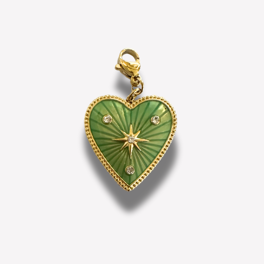 Charm Coeur Étoilé Vert  | Gaou Bijoux