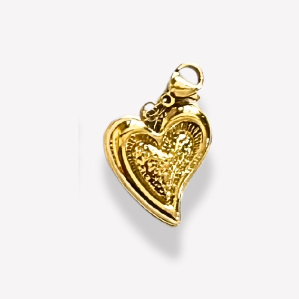 Charm Cœur Martelé Doré  | Gaou Bijoux
