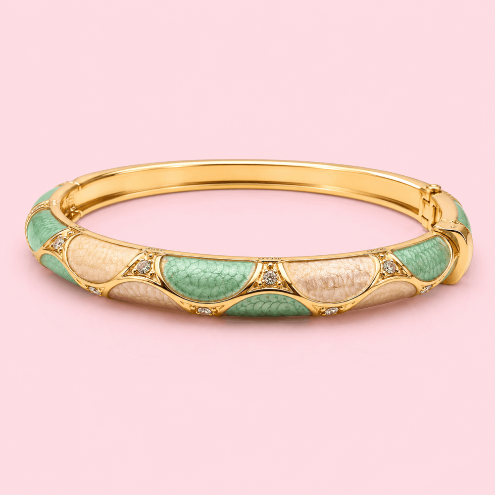 Bracelet jonc thaïlandais émaillé pastel acier inoxydable | Gaou Bijoux