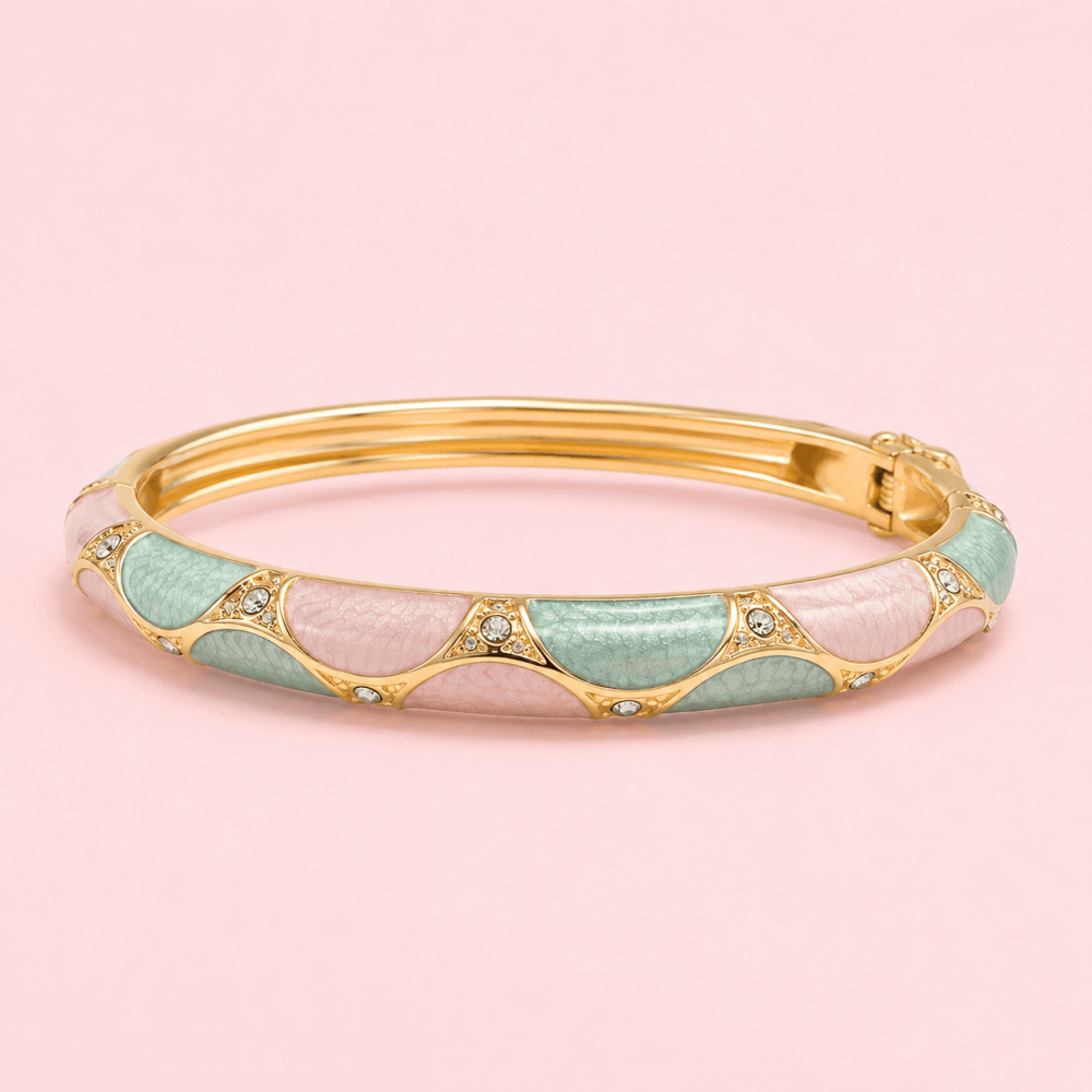 Bracelet jonc thaïlandais émaillé pastel acier inoxydable | Gaou Bijoux