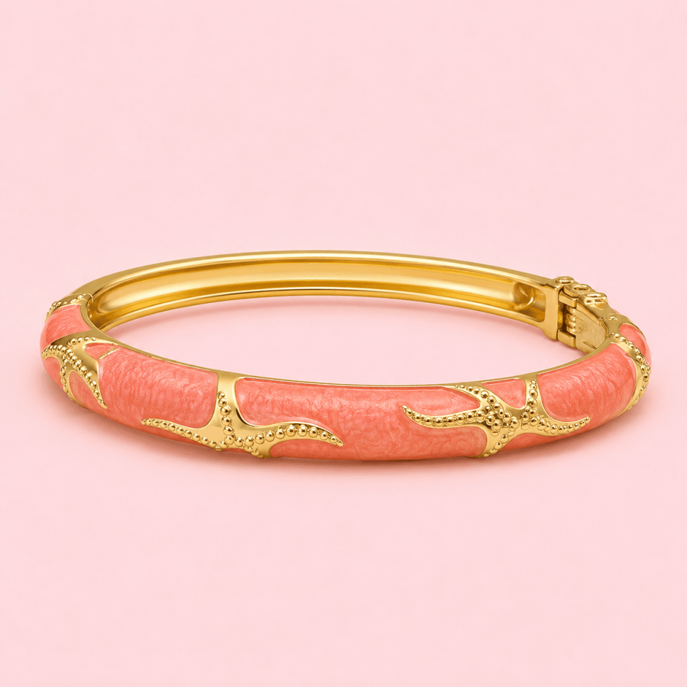 Jonc étoile de mer émaillé en laiton doré | Gaou Bijoux