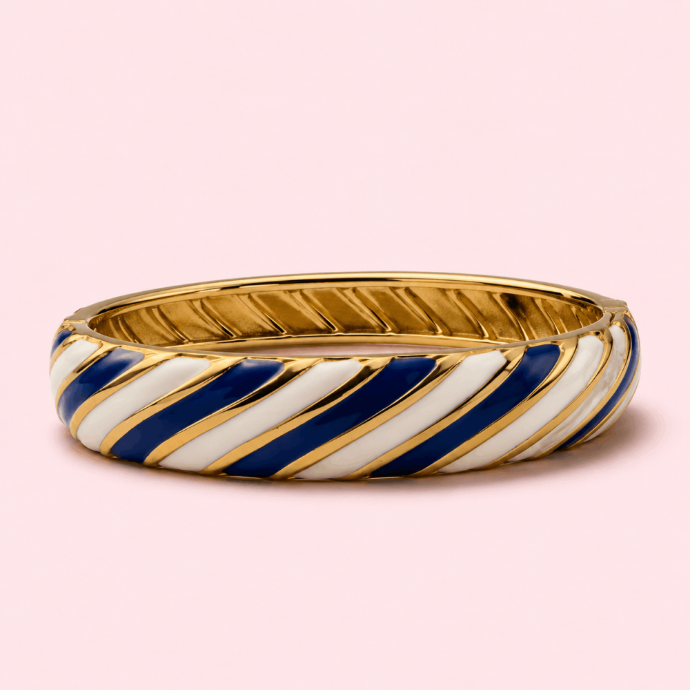 Jonc rayé émaillé acier inoxydable femme | Gaou Bijoux