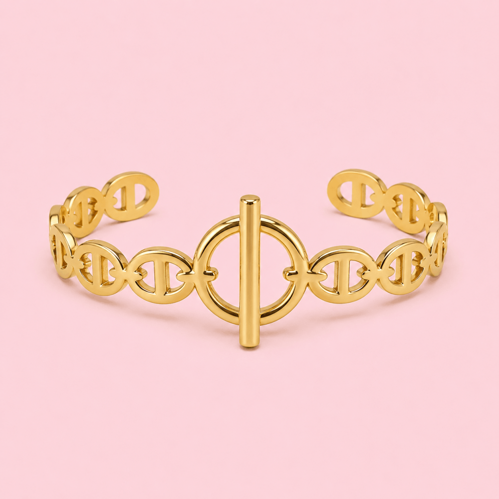 Jonc maille marine réglable acier inoxydable | Gaou Bijoux