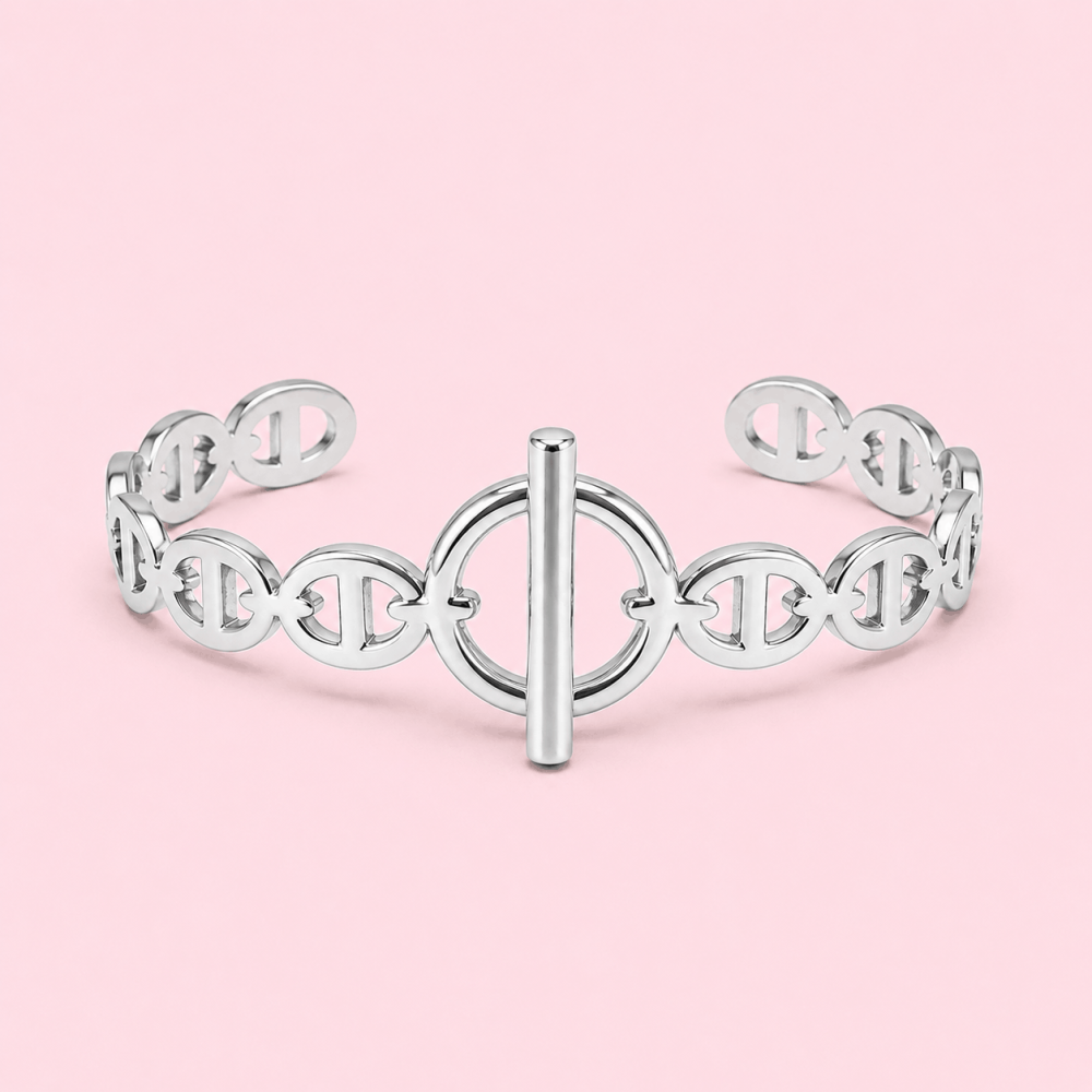 Jonc maille marine réglable acier inoxydable | Gaou Bijoux