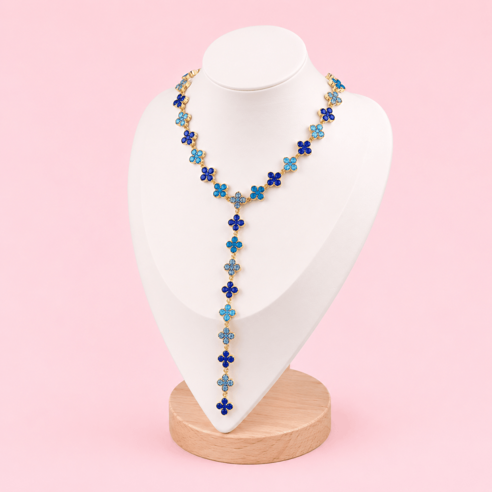 Collier Y Princesse acier inoxydable strass | Gaou Bijoux