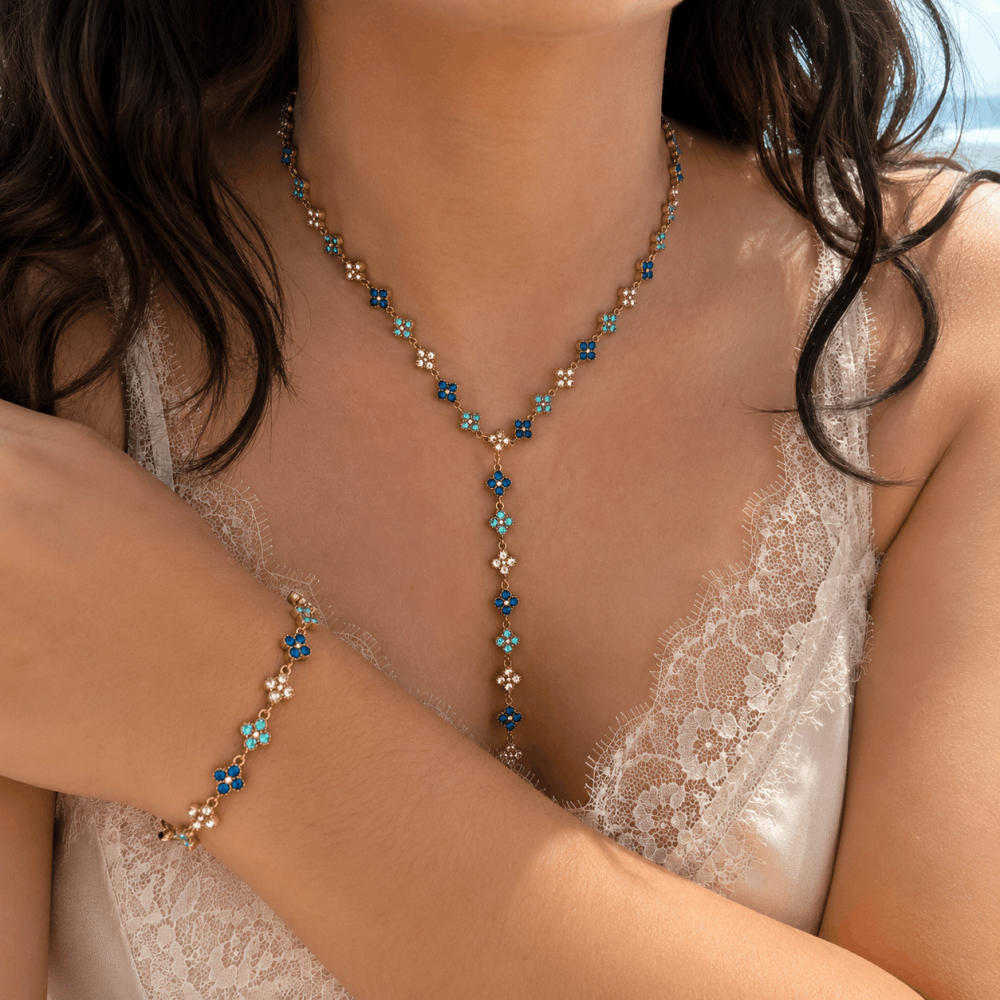 Collier Y Princesse acier inoxydable strass | Gaou Bijoux