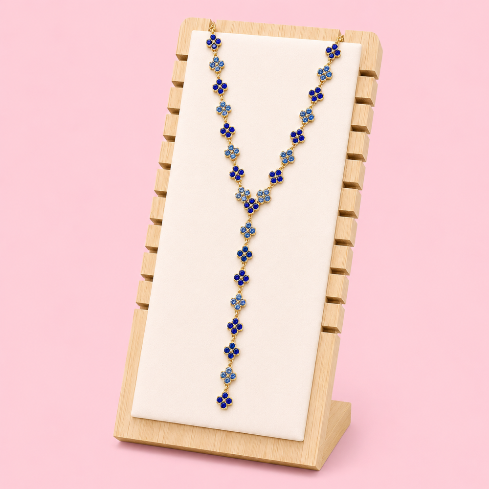 Collier Y Princesse acier inoxydable strass | Gaou Bijoux
