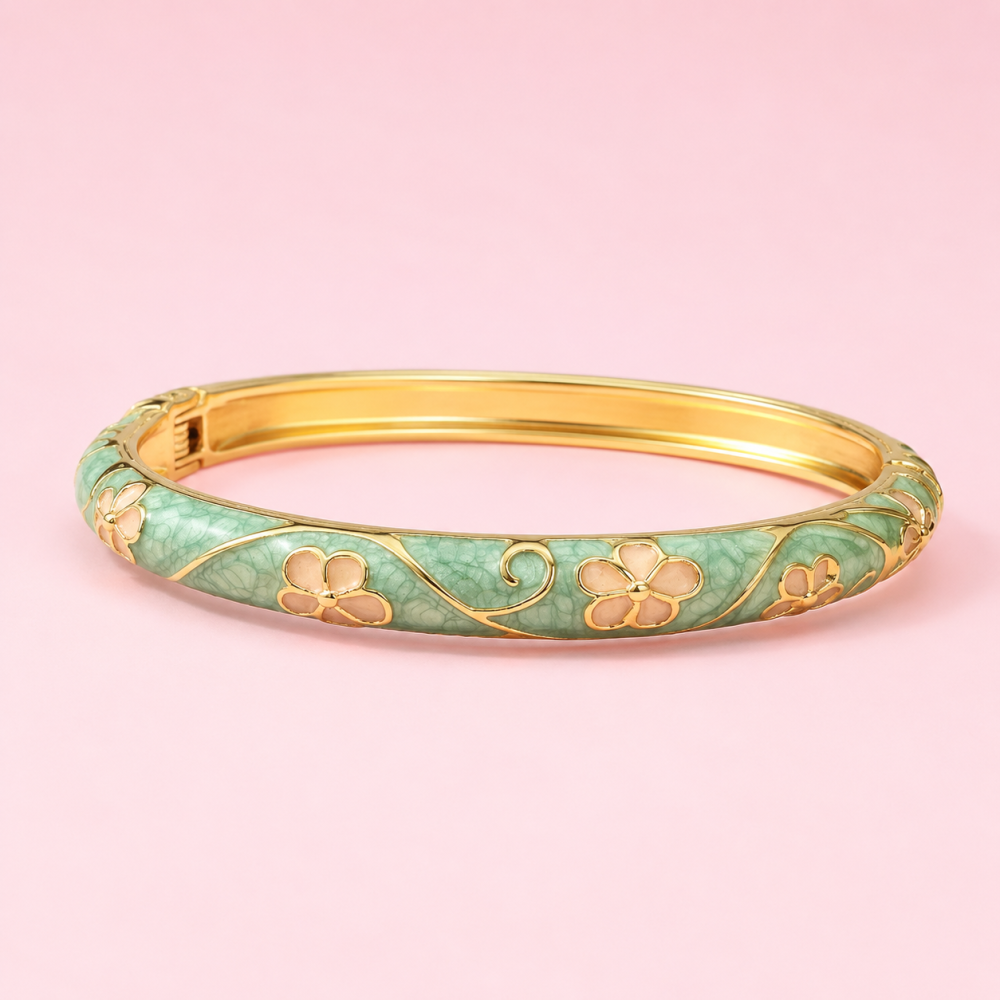Jonc thaïlandais fleuri en laiton | Gaou Bijoux