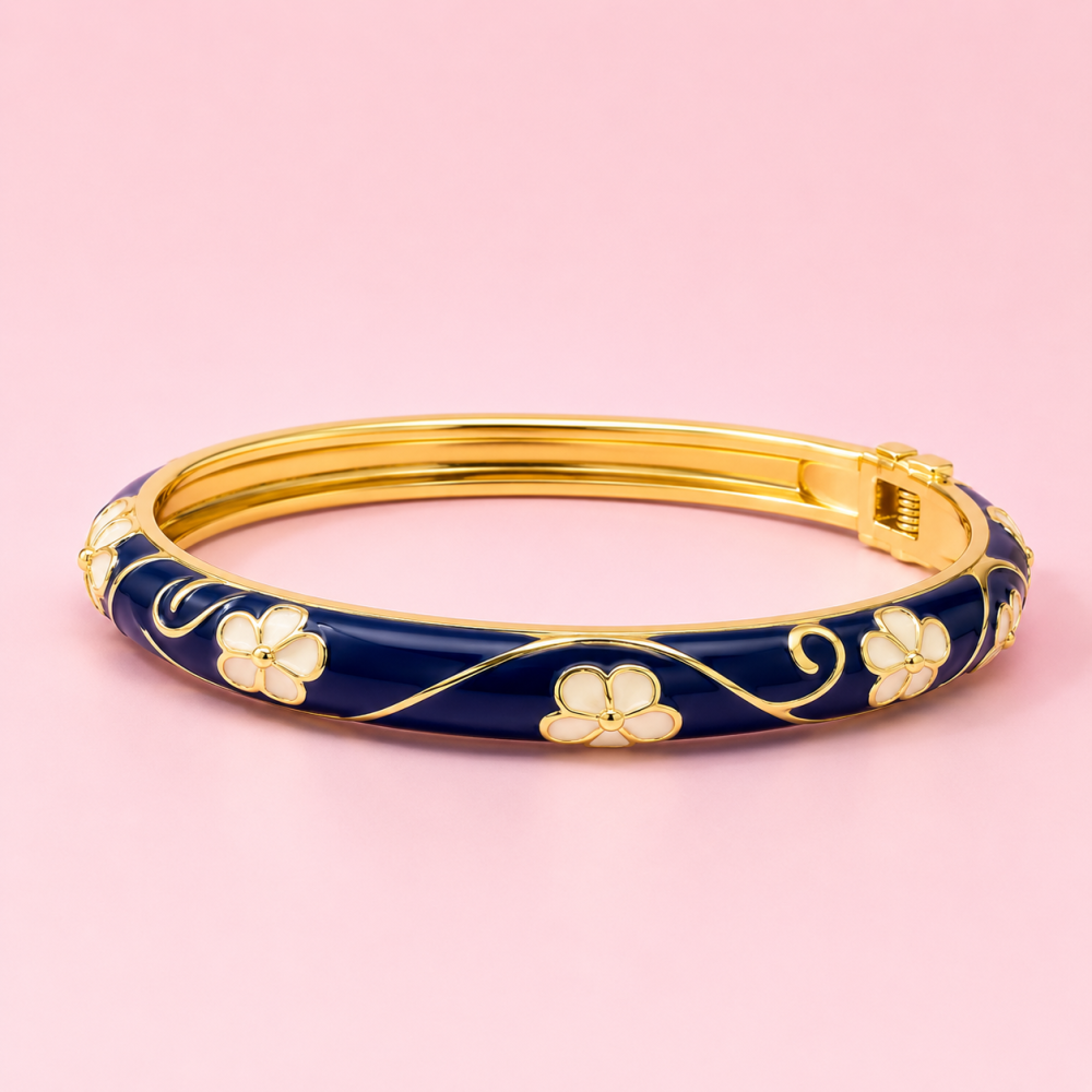 Jonc thaïlandais fleuri en laiton | Gaou Bijoux