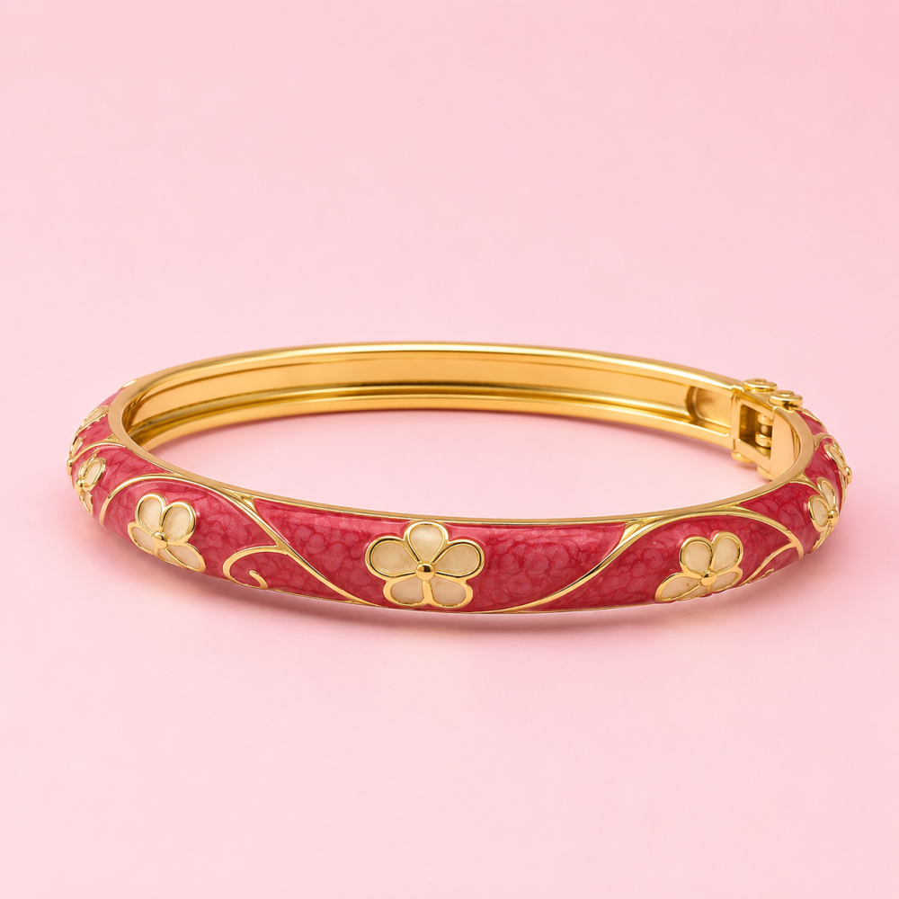Jonc thaïlandais fleuri en laiton | Gaou Bijoux