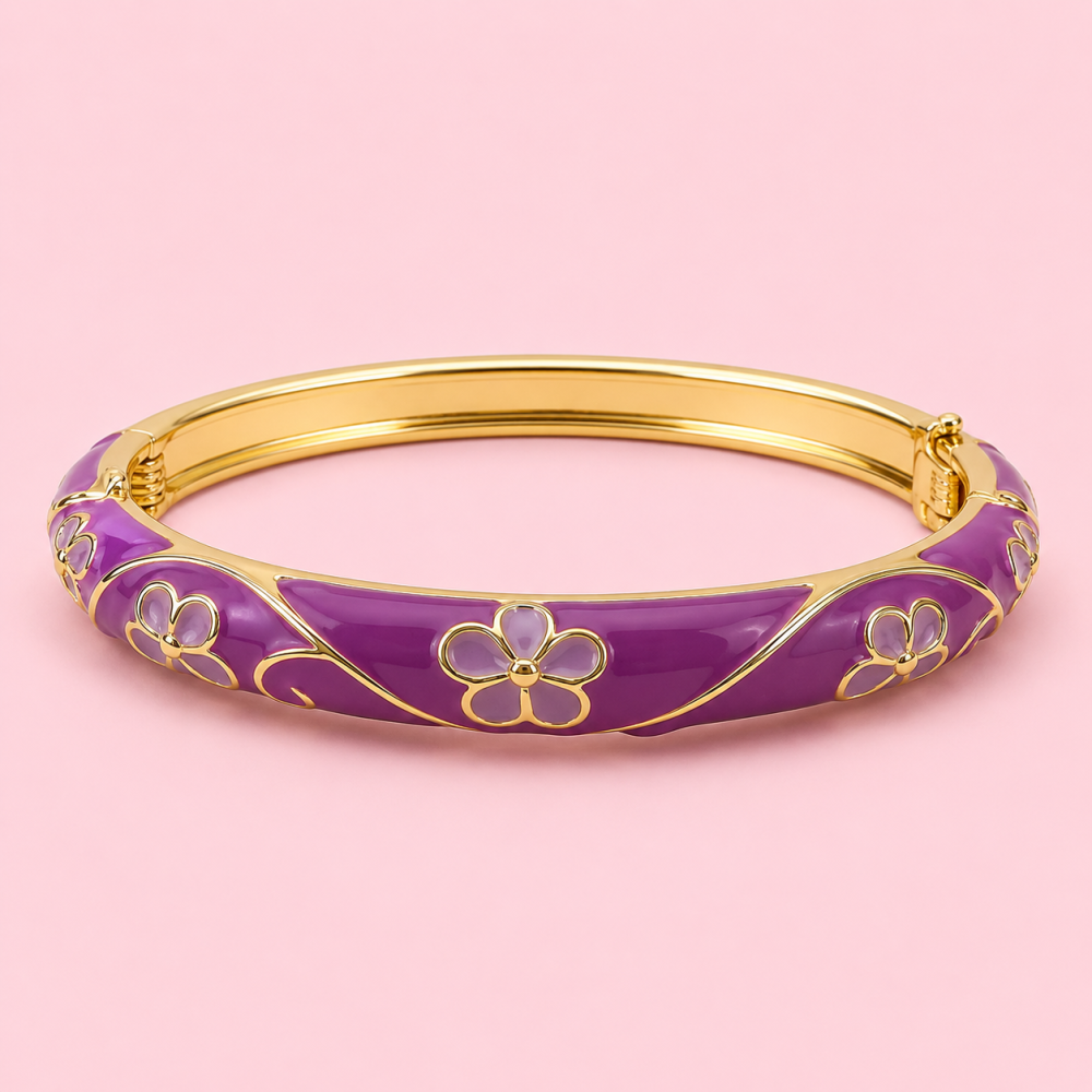 Jonc thaïlandais fleuri en laiton | Gaou Bijoux